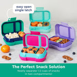 Bentgo Kids Snack Leak-Proof 2 Compartment Bento-Style Container | For Snacks & Small Meals, Easy-Open Latch, Dishwasher Safe, BPA-Free for School, Daycare, & Sports, Ages 3+ (Green/Navy)