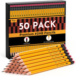 Taja 50 Pack Wood-Cased #2 HB Pencils, Bulk Pre-Sharpened Pencils with Top Erasers, Perfect for School & Classroom Writing and Drawing - Macaron