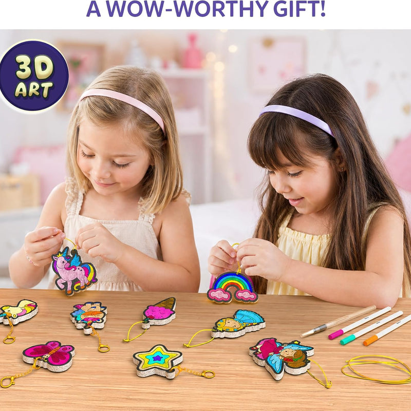 Skillmatics Aqua Puffs Unicorns, Art & Craft Gift for Kids, Paint by Number | DIY Princess Puffy Keychains, Screen-Free, Mess-Free Activity, Creative Kit for Girls & Boys Ages 4, 5, 6, 7, 8, 9, 10