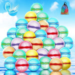 12 PCS Reusable Water Balloons, Self-Sealing Refillable Magnetic Water Balls, Pool Beach Water Toys for Boys and Girls, Outdoor Summer Toys for Kids Ages 3+
