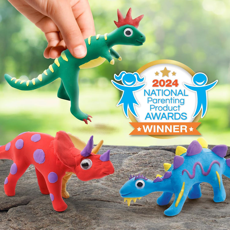 National Geographic Clay Dinosaur Arts and Crafts Activity Kit for Kids | Dinosaurs Toys, 5 Clay Colors, 5 Skeleton Models, Air-Dry Modeling Clay, Sculpting Activity, Imaginative Play, Birthday Gift