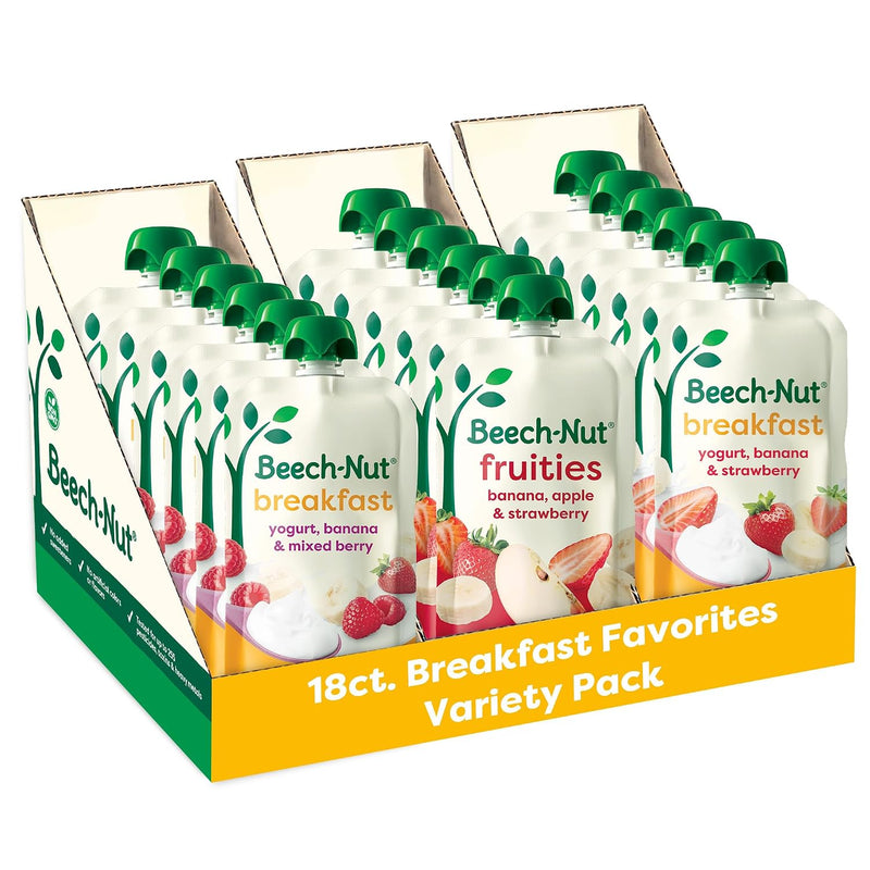 Beech-Nut Toddler Breakfast Food Pouches Variety Pack, 18 Pouches