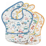 3 Pack Waterproof Baby Bibs for Eating, Mess Proof Feeding Bib | Lightweight & Wipeable Toddler Food Bibs, Large Catch-All Pocket, Food-Grade Baby Eating Essentials Gifts, Black Cherkerd