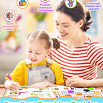 Toddler Busy Book, Montessori Educational Toys for 3 4 5 Year Old Gifts | Learning Toy, Preschool Learning Activities, Tracing Coloring Activity Books for Kids Ages 3-5, Car Airplane Travel Toys