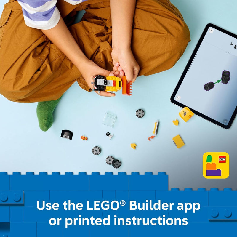 LEGO City Rides – Construction Loader Building Toy for Kids - Pretend Play Set for Boys & Girls, Ages 5+ - Construction Toy W/Backhoe, Loader Bucket, & Minifigure - Gift Idea for Birthdays - 60483