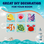 jackinthebox Poke Art Ocean Craft Kit for Kids, Boys & Girls Toys, Ages 4-8 | 1200 fabric pieces, travel arts activities & birthday gifts, mess-free toddler, age 4 5 6 7 8 9 year old, flower pressing
