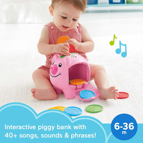 Fisher-Price Laugh & Learn Smart Stages Piggy Bank with Songs and Phrases for Infants 6 Months Plus