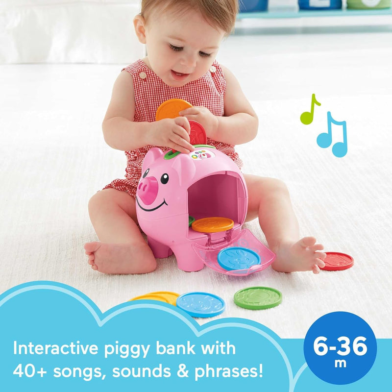 Fisher-Price Laugh & Learn Smart Stages Piggy Bank with Songs and Phrases for Infants 6 Months Plus