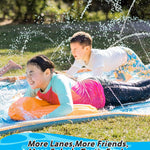 Spring Water Slip and Water Slide, 22ft *2 Lanes Slip Water Slides for Kids Backyards Ages 5-8 8-12 with Sprinkler and Inflatable Bodyboards, Summer Water Fun Toy for Outdoor Lawn Games Play