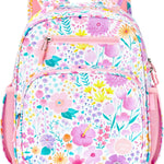 mibasies Kids Backpack for Girls: Girls Backpack 5-8 - Kindergarten Elementary School Bookbag for Girl - Flower Pink