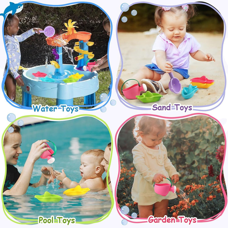 Baby Bath Toys, Mold Free Bath Toys Toddlers 2-4 | Stacking Boat Sensory Water Table Toys and Toddler Pool Toys as Gifts for Boys and Girls Ages 1-3