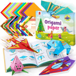 Mocoosy 224 Sheets Origami Paper Kit for Kids Ages 5-8 8-12, Folding Paper Set with Origami Book for Beginners, Art Craft Supplies for Boys Girls 9-12, Travel Game Car Road Trip Activities Toy Gifts