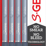 Sharpie S-Gel Gel Pens, Frost Blue Barrel, Black Ink, Medium Point (0.7mm), 4 Count - School, Office Supplies, For Journaling, Writing, Note-Taking