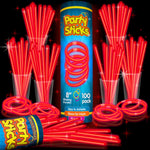 PartySticks Glow Sticks 100pk - 8 Inch Waterproof Glow in the Dark Light Up Sticks - Kid-Safe and Non-Toxic