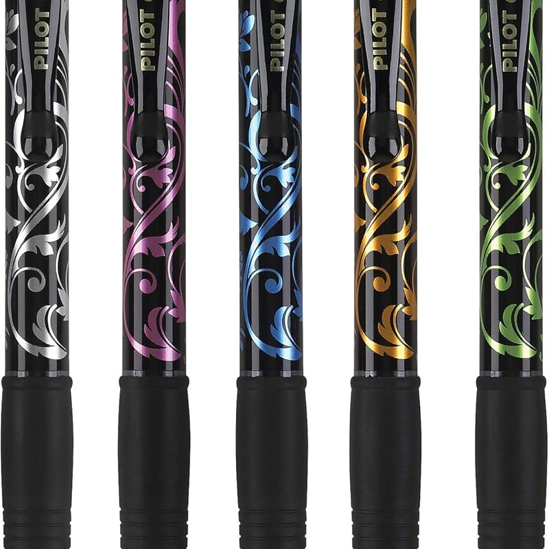 Pilot G2 Premium Refillable and Retractable Rolling Ball Gel Pens, Fine Point, Fashion Collection, 0.7 mm, Black Ink Pens, 5-Pack