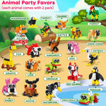 20PCS Mini Animal Building Blocks Party Favors for Kids 4-8 8-12 Birthday Goodie Bag Stuffers Classroom Treasure Box Toys Carnival Prizes Bulk Pinata Fillers Trinket End of Year Student Gifts Boy Girl