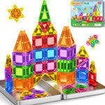 Mini Magnetic Tiles Travel Magnetic Tiles with Iron Box,42PCS Magnet Building Block Set Travel Toys for Kids Ages 3+,Educational Portable Magnet Toys Gifts for Toddlers Boys & Girls Christmas Birthday