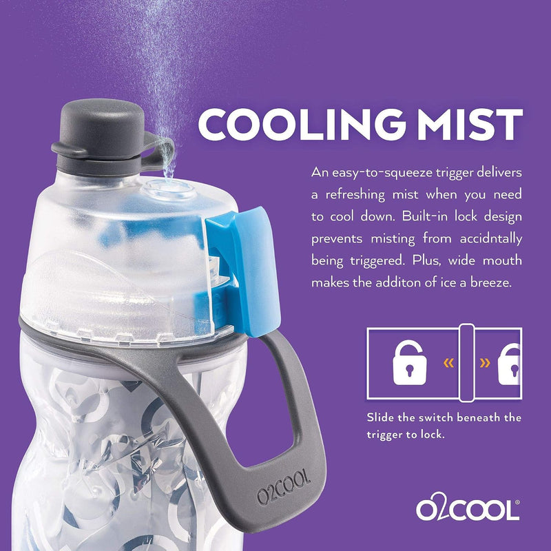 O2COOL Mist N Sip 20 oz Misting Reusable Sports Water Bottle Soccer | Yes