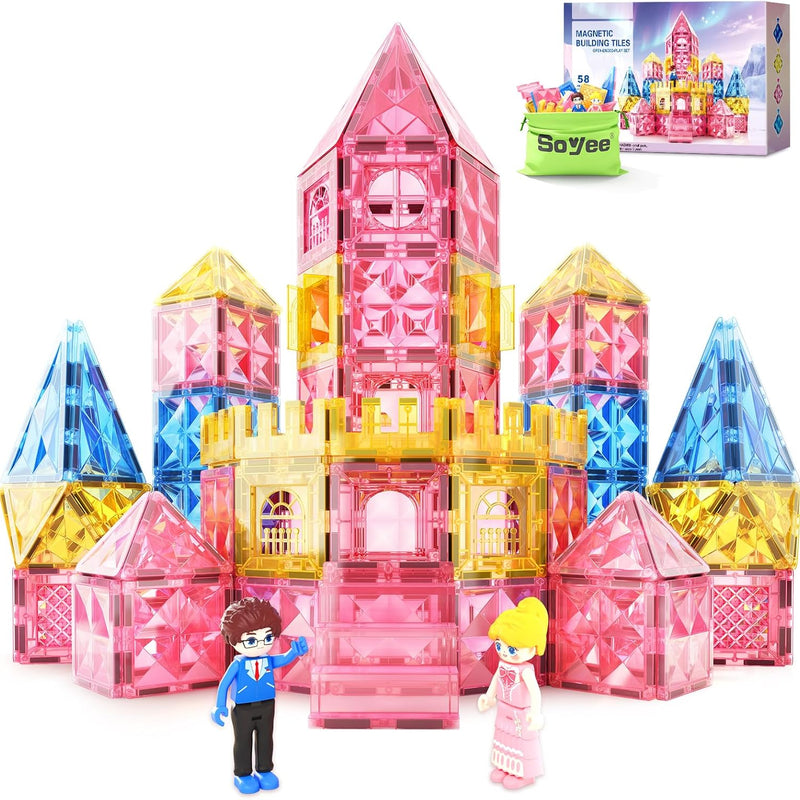 Soyee Diamond Magnetic Building Blocks Princess Toys for 3-8 Year Old Girls and Boys