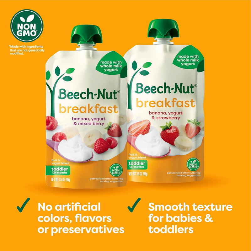 Beech-Nut Toddler Breakfast Food Pouches Variety Pack, 18 Pouches