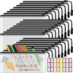 YOPCDJ 24 Pack Mesh Zipper Pouch Bags Small, Zipper Pencil Pouches, 9.2 x 4.7 in Clear Pencil Pouch Bulk, Pencil Bags with Zipper for Travel Storage, Black