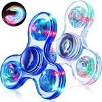 Fidget Spinner 2 Pack, Light up Sensory Fidget Toys Adults Kids 4-8-12 with Autism ADHD, Kids Travel Toys Anxiety Stress Relief Teen Boy Gifts, Classroom Prizes Glow Birthday Party Graduation Gifts