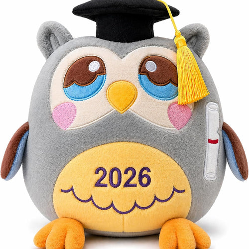 Graduation Owl Plush Stuffed Kindergarten Gift for Boys and Girls Class of 2026 11.8 inches with Black Cap