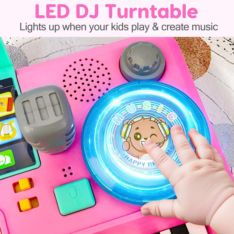 Baby DJ Table for Toddlers 1-3 with Music & Light, Learning Toys for 6-9-12-18 Months