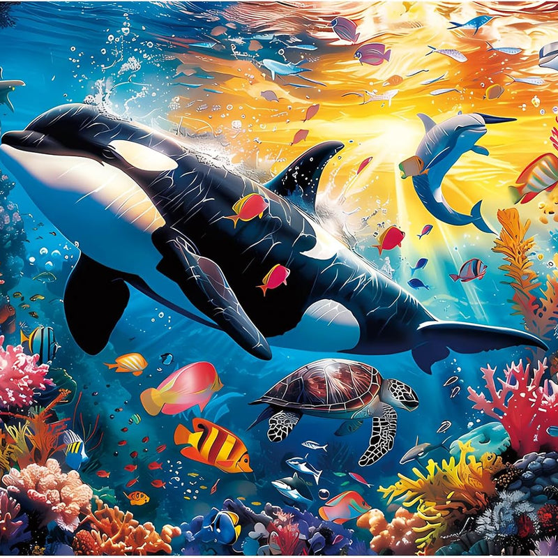 500 Piece Puzzle for Adults, Turtle Jigsaw Puzzles, Sea Animals Puzzles 500 Pieces, Birthday and Barious Holiday Party for Family Adult, Funny Puzzle for Adults, 20.5x15 in