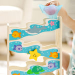 Melissa & Doug Rollables Wooden Ocean Slide Infant and Toddler Toy (5 Pieces) Ocean Themed Toys For Toddlers, Early Learning Toys For Infants And Toddlers Ages 1+ - FSC Certified