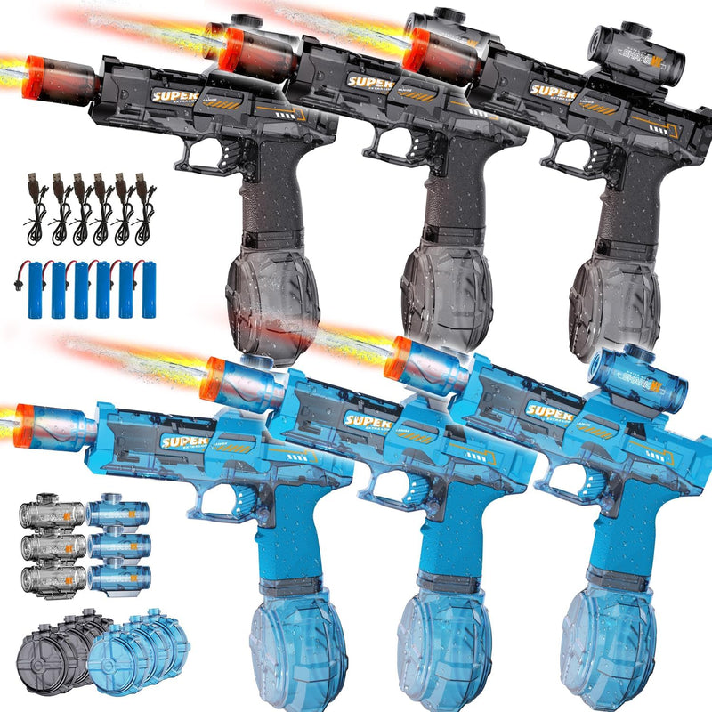 4Pcs Electric Water Gun for Kids Adults, Water Guns Squirt Gun | Toys for boys,Water Spray Sound and Led Light, Leak-Proof Rechargeable Watergun for Summer Outdoor Pool Beach Toys for Boys