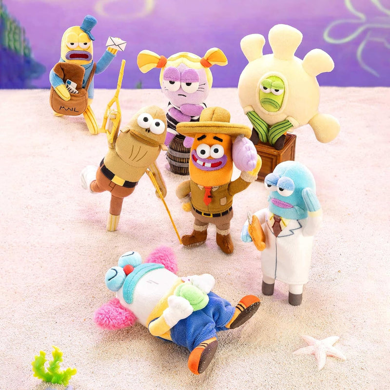 POP MART Spongbob Residents of Bikini Bottom-Whimsical Plush Part2, Blind Box Keychain – Plush Pendant, Bag Charm, Collectible Holiday Birthday Gift, Single Box