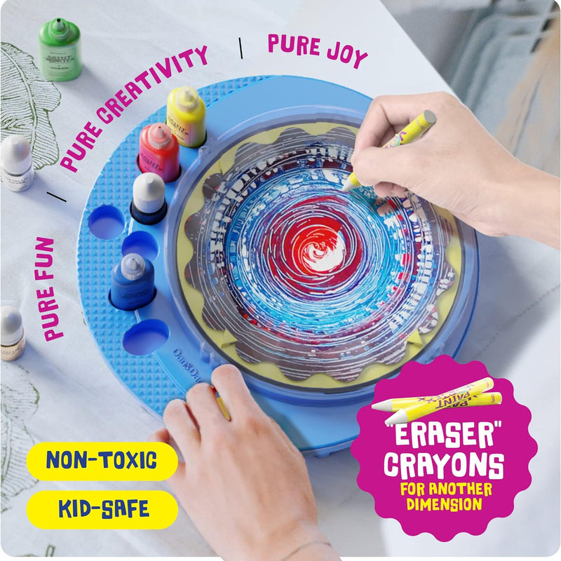 Paint Vortex Spin Art Machine - Kids Art Kit for Boys & Girls Ages 6+ | Motorized Spinner with Splash Guard, Metallic Paints & 20 Artboards - Birthday Gifts for Girls - Craft Kit