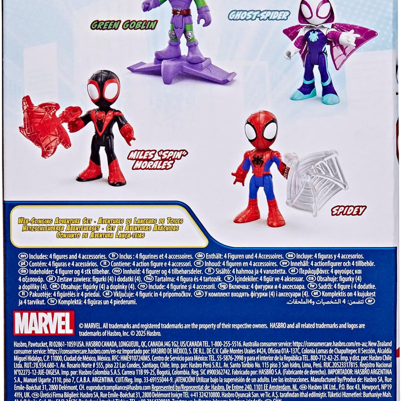 Marvel Spidey and His Amazing Friends Web-Slinging Adventure Set, 3-Inch-Scale (7.6 cm) Action Figure Set, Spider-Man Toys for Kids Ages 3+ (Amazon Exclusive)