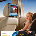 FANGOR Car Headrest Mount Holder, Tablet Holder for Kids in Back Seats, Anti-Slip Strap and Holding Net,Angle-Adjustable/Fits All 7 Inch to 12.9 Inch Tablets