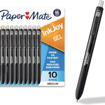 Paper Mate InkJoy Gel Pens, Black, Medium Point (0.7mm), Comfort Grip, 10 Count - Fast Drying Ink, Smooth Writing, Office Supplies