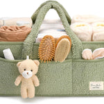 Baby Diaper Caddy Organizer with Handle, Boy & Girl Shower Gift Basket, Portable Diaper Storage Basket Bin for Wipes, Newborn Baby Essentials Registry Search Must Haves, Car Caddy Organizer