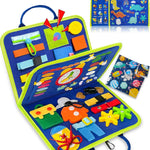 Exorany 8-Page Busy Board for Toddler Girl, Sensory Learning Toy with 20+ Activities, Soft Felt Material, Lightweight and Compact Design