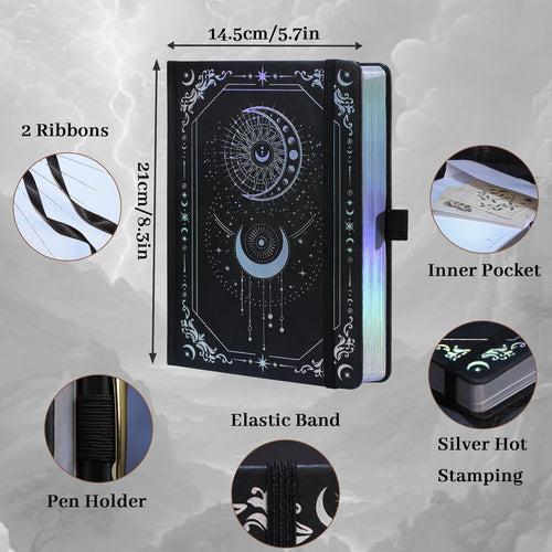 TIEFOSSI Lined Journal for Women Men, Vintage Notebooks with Bookmarks, Hardcover A5 College Ruled Notebook 316 Numbered Pages for Writing, Daily Journal for Work School, Note Taking