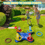 MGparty Pool Toys Games Set, 2-in-1 Inflatable Tic Tac Toe and Ring Toss Game, Outdoor Swimming Pool Party Floats Water Toys for Kids Teens Adults