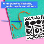 KRAFUN My First Sewing Kit for Kids Ages 6-12 | 7 Animal Dolls | 7 stuffed animal & plush pillow projects. Pre-punched felt & instructions included. Gift for girls & boys