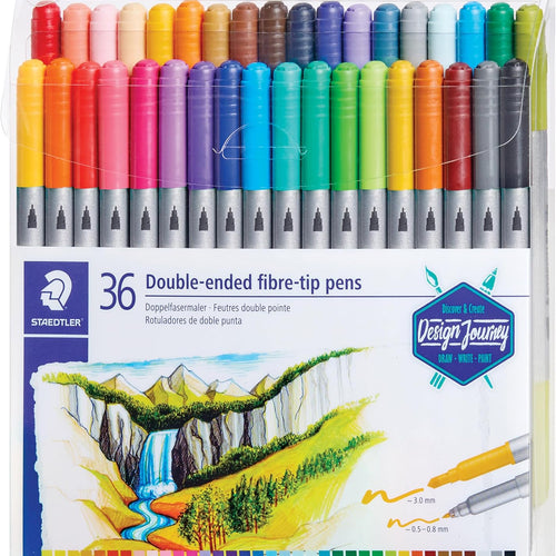 Staedtler Double Ended Markers, Assorted Bullet Tips, Assorted Colors, 36/Pack