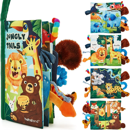 Hahaland Baby 0-6 Months Touch Feel Book, Sensory Toy for Tummy Time, Travel and Gifts for Boys and Girls