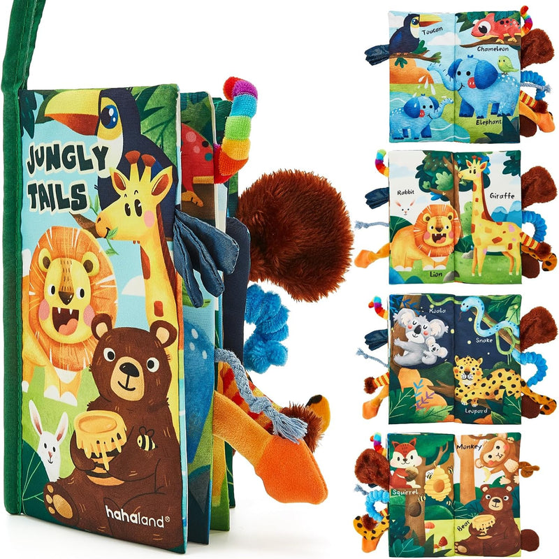 Hahaland Baby 0-6 Months Touch Feel Book, Sensory Toy for Tummy Time, Travel and Gifts for Boys and Girls