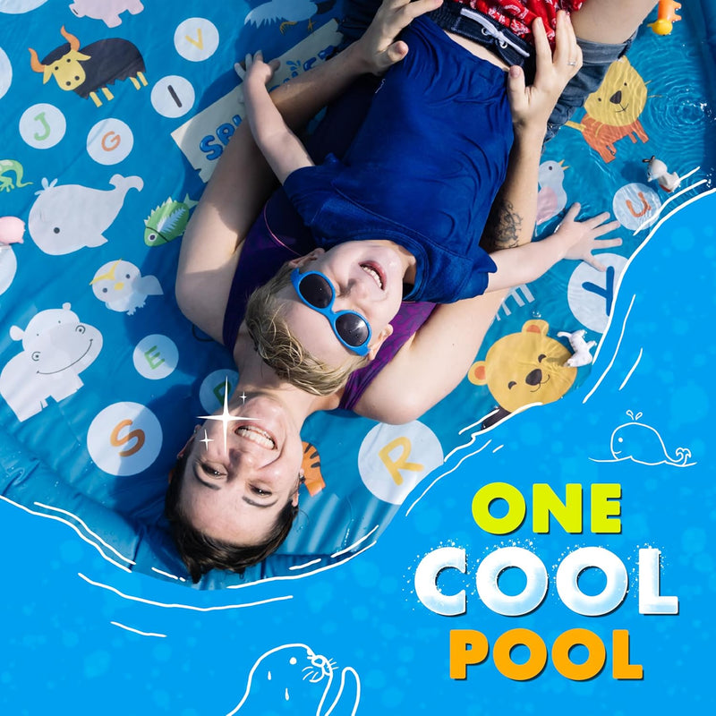 SplashEZ 3-in-1 Splash Pad, Sprinkler & Baby Pool - Toddler Outdoor Water Toys for Learning & Fun