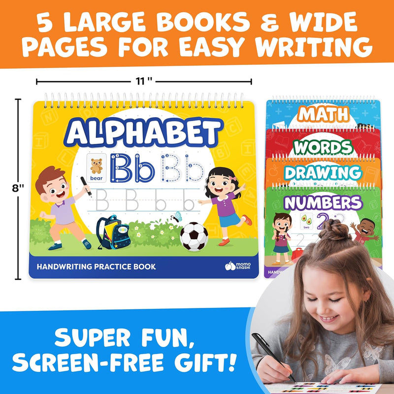 Magic Grooved Writing Practice for Kids Age 3-5 - Handwriting Practice for Kids 5-7