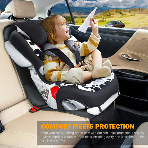 Car Seat Protector for Child Seat Cushion for Leather and Fabric Seats, 2 Mesh Pockets, Non-Slip Backing, Carseat Protectors for Vehicles, Baby, Pets (2 Pack)