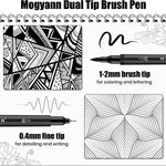 Drawing Pens, 12 Pack Dual Brush Pens Black Markers for Art Drawing Sketching