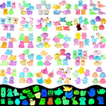 Luminous mini Resin Animals to Hide 120 Pcs Tiny Resin Animals Glow in The Dark for Miniature Fairy Garden Decoration Accessories Micro Landscape Aquarium Potted Decoration