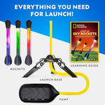 National Geographic Air Rocket Toy – LED Rocket Launcher for Kids with LED Lights and Foam Tipped Rockets